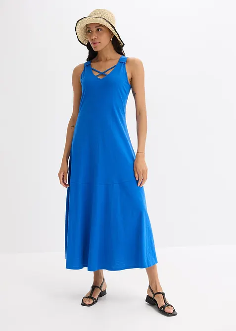 Jurk met spaghettibandjes van biologisch katoen, bonprix