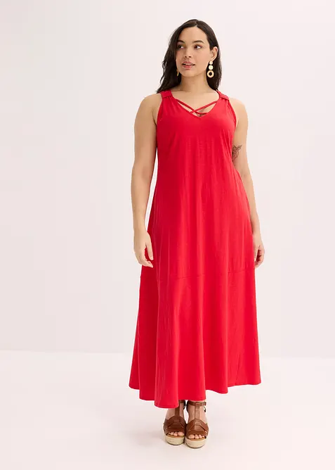 Jurk met spaghettibandjes van biologisch katoen, bonprix