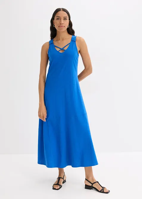 Jurk met spaghettibandjes van biologisch katoen, bonprix