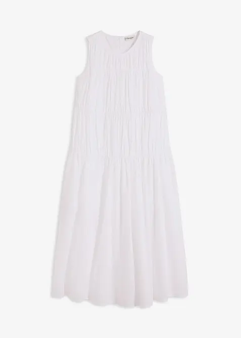 Maxi jurk van katoen met plooitjes, bonprix