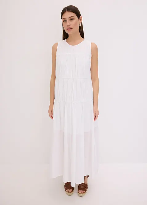 Maxi jurk van katoen met plooitjes, bonprix