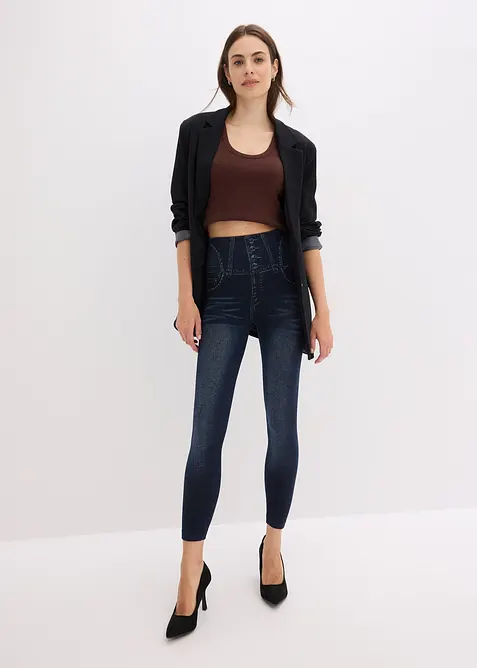 Corrigerende naadloze legging in denim look, sterk corrigerend, bonprix