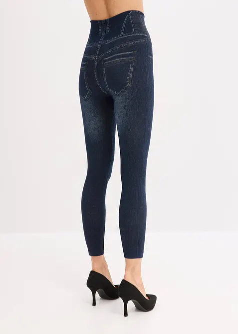 Corrigerende naadloze legging in denim look, sterk corrigerend, bonprix