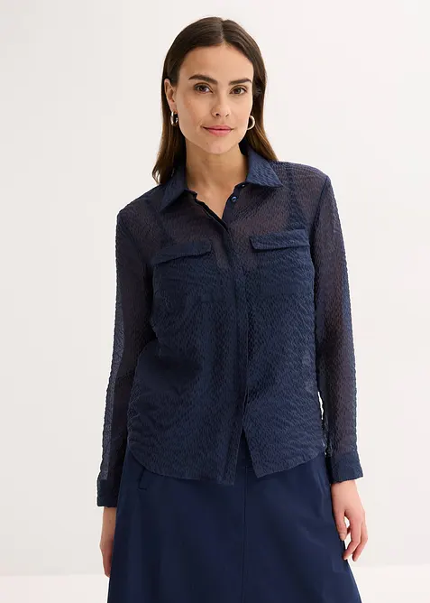 Transparante blouse met structuur, bonprix