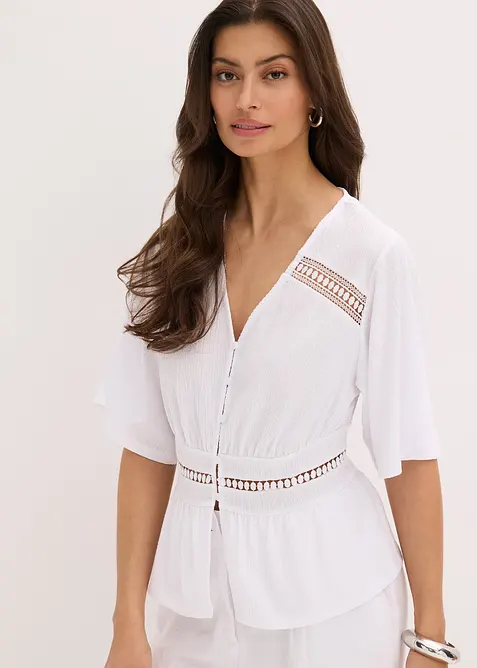 Shirt tuniek met kant, bonprix