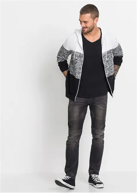 T-shirt met V-hals (set van 3), bonprix