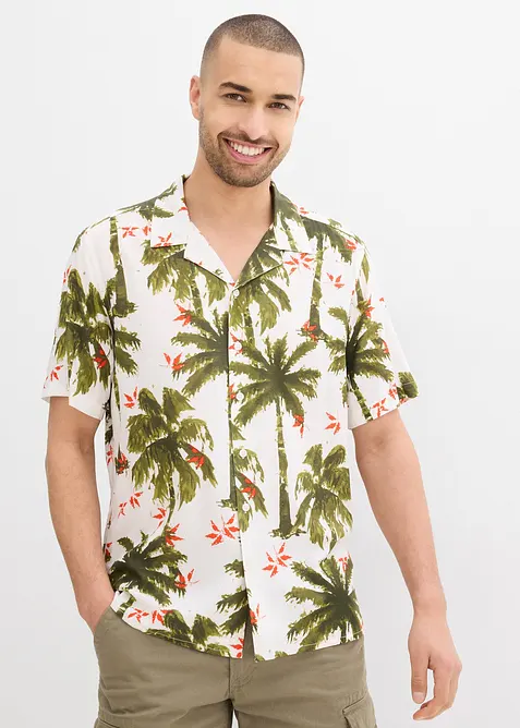 Overhemd van viscose met korte mouwen, loose fit, bonprix