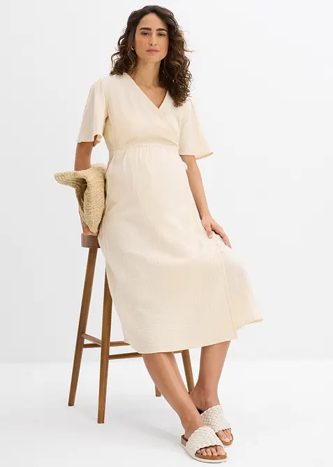 Zwangerschapsjurk/voedingsjurk van katoen-mousseline, bonprix