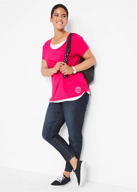 Comfort stretch 7/8 jeans met splitten, bonprix