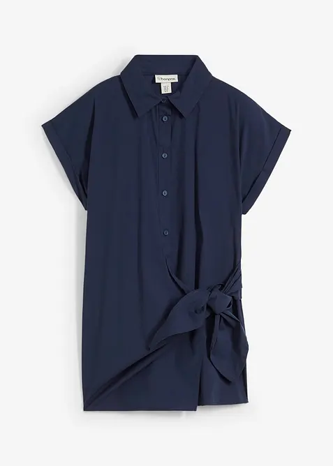 Blouse met korte mouwen en ceintuur, bonprix