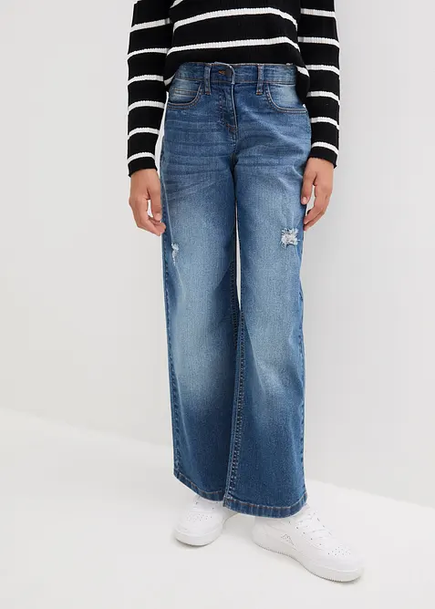 Wide leg jeans mid waist, bonprix
