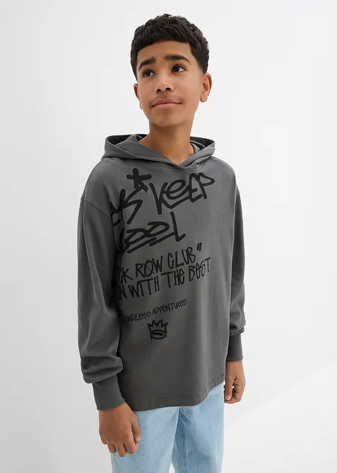 Oversized hoodie van katoen met graffiti print, bonprix