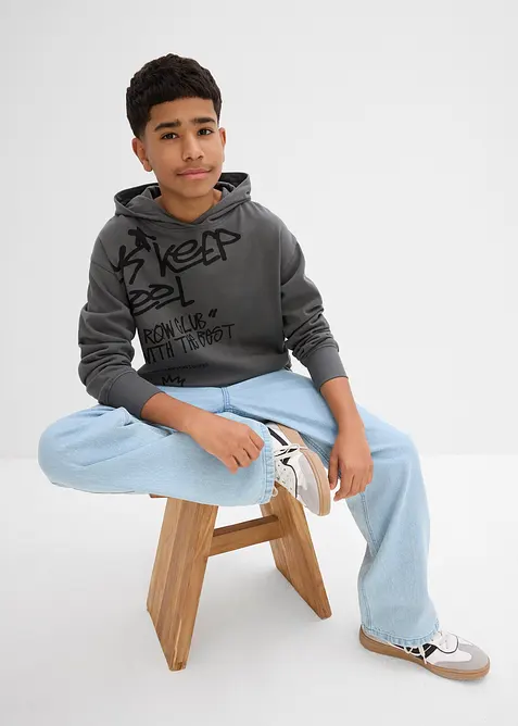 Oversized hoodie van katoen met graffiti print, bonprix