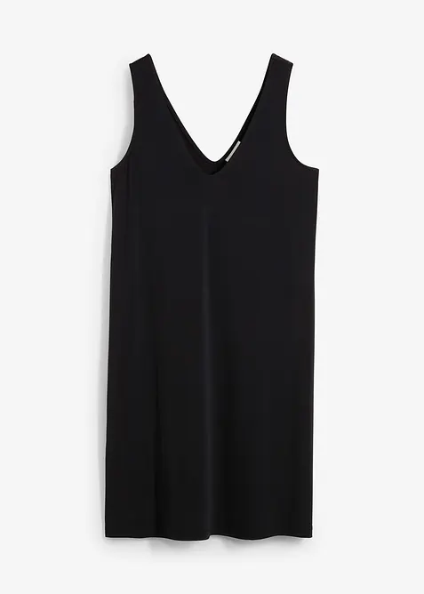 Jurk met spaghettibandjes en V-hals, bonprix