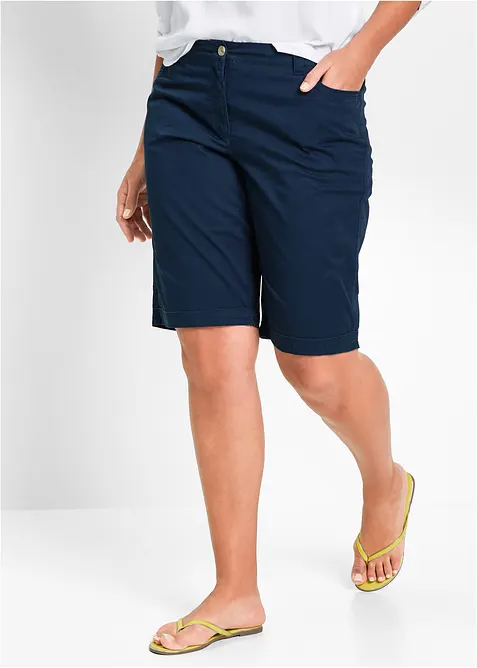 Katoenen papertouch bermuda met comfortband, bonprix