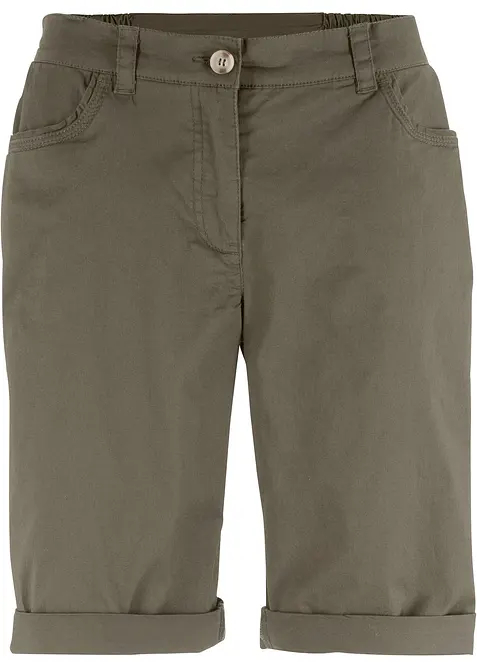 Katoenen papertouch bermuda met comfortband, bonprix