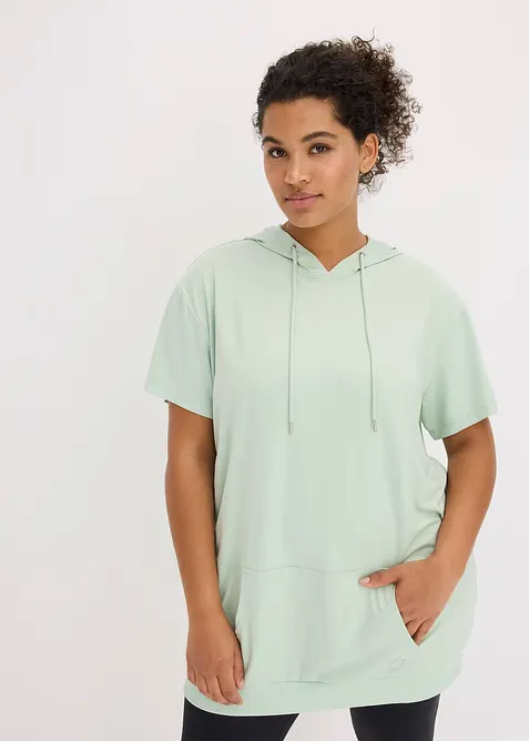 Oversized sportshirt met capuchon, sneldrogend, bonprix