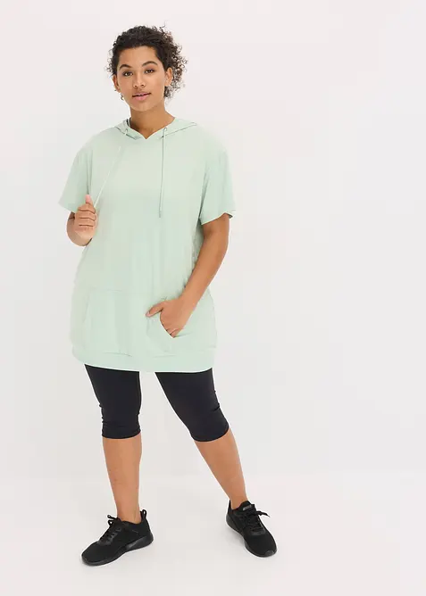 Oversized sportshirt met capuchon, sneldrogend, bonprix