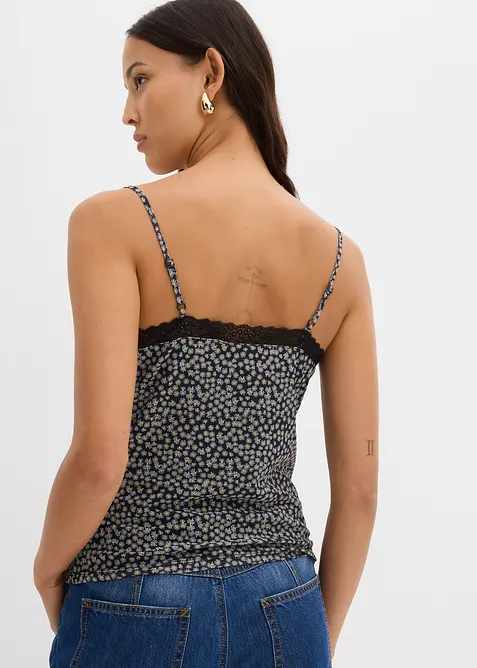 Spaghetti top van mesh, bonprix