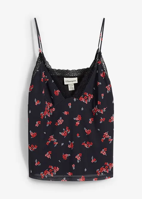 Spaghetti top van mesh, bonprix