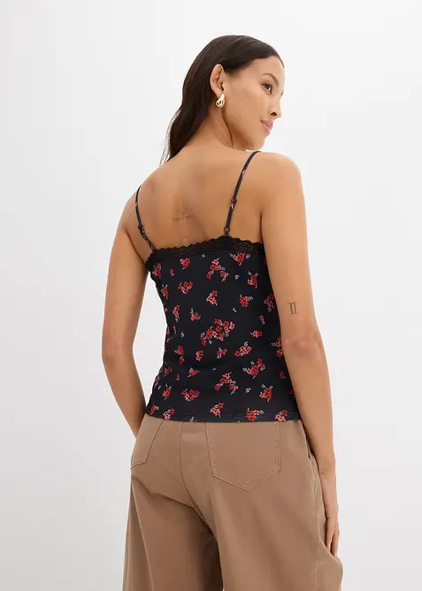 Spaghetti top van mesh, bonprix