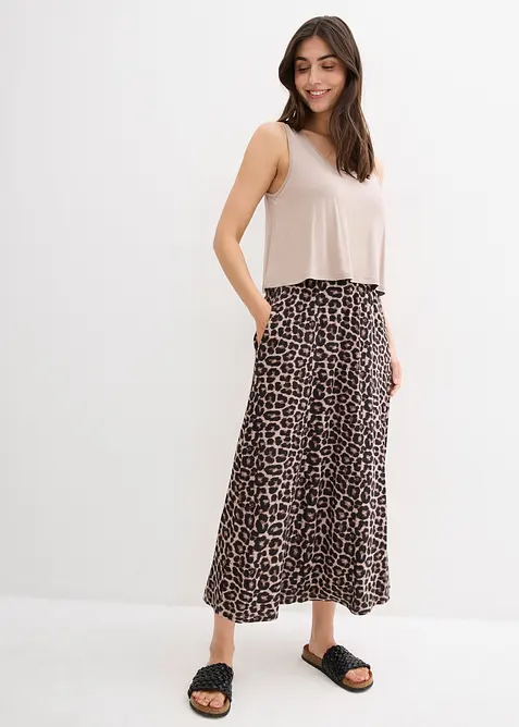 Maxi shirtjurk in layerlook van viscose, bonprix