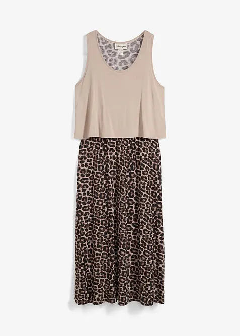 Maxi shirtjurk in layerlook van viscose, bonprix