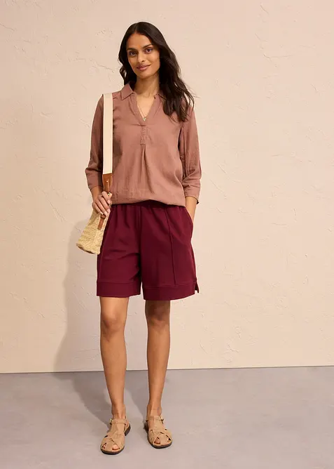 Wijde sweat short in een katoenmix, bonprix