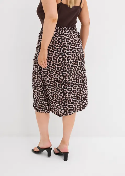 Rok met luipaardprint en split, bonprix