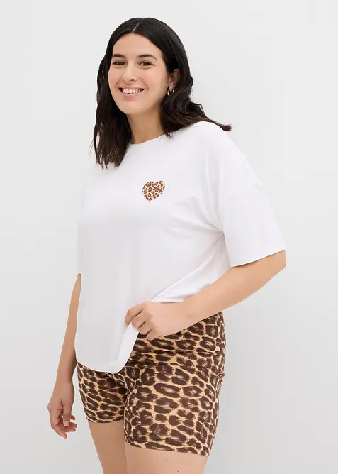 Cropped T-shirt met oversized schouders, bonprix