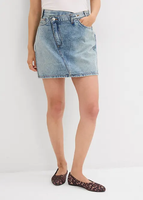 Spijkerrok met een asymmetrische band, bonprix