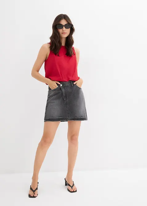 Spijkerrok met een asymmetrische band, bonprix