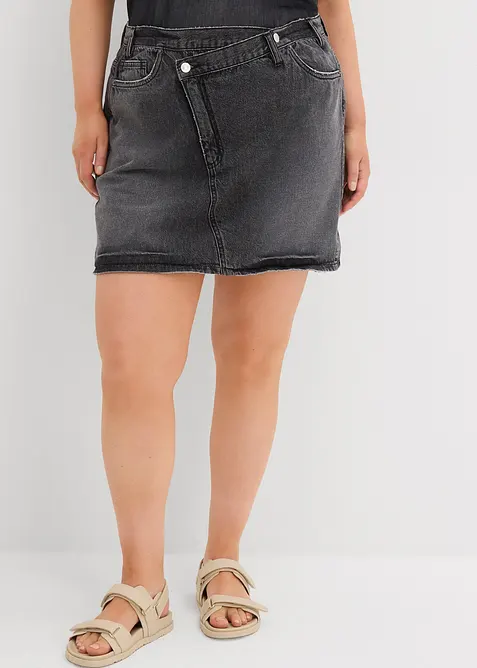 Spijkerrok met een asymmetrische band, bonprix