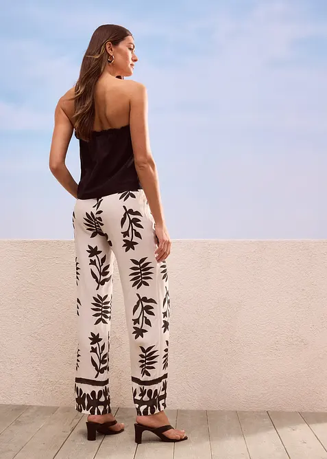 Gedessineerde broek van soepele viscose, bonprix