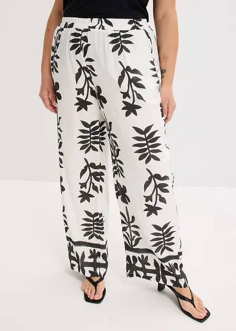 Gedessineerde broek van soepele viscose, bonprix
