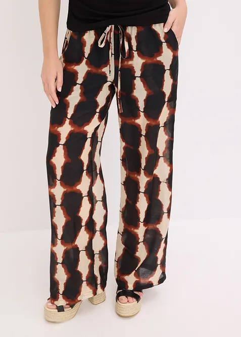 Wijde broek in batik dessin, bonprix