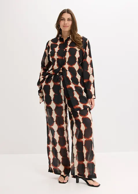 Wijde broek in batik dessin, bonprix