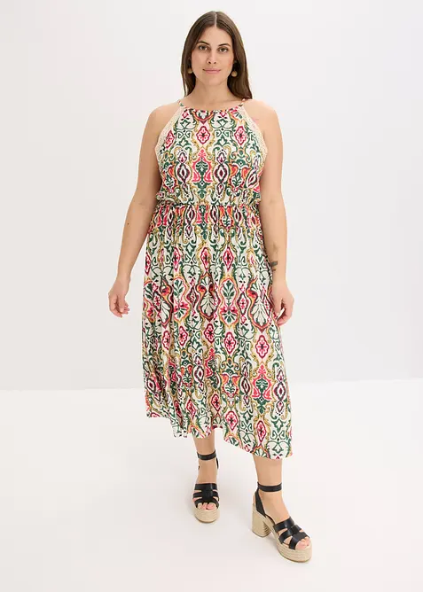 Midi jurk met kant, bonprix