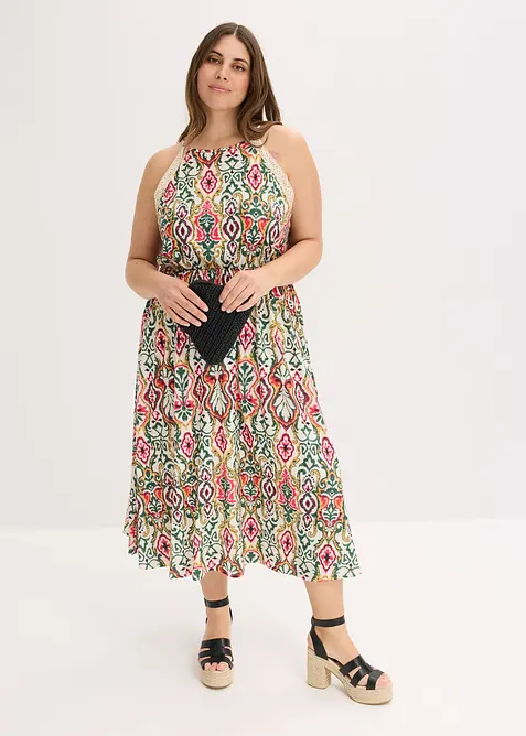 Midi jurk met kant, bonprix