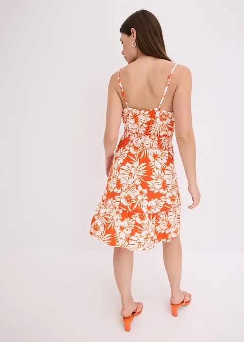 Jurk met spaghettibandjes in een zachte viscosemix, bonprix