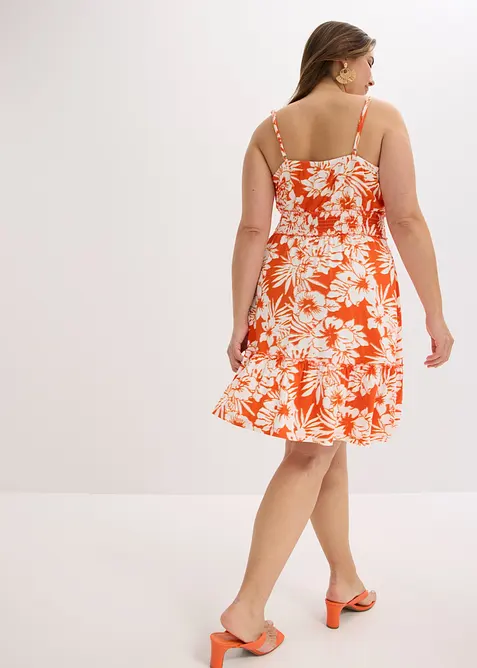 Jurk met spaghettibandjes in een zachte viscosemix, bonprix