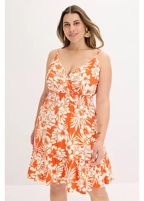 Jurk met spaghettibandjes in een zachte viscosemix, bonprix