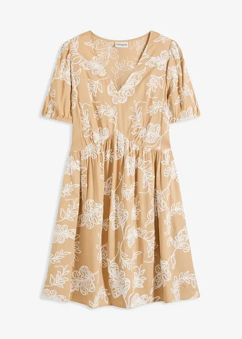 Tuniekjurk met borduursel van soepele viscose, bonprix