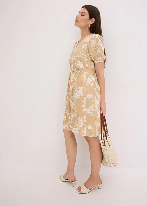 Tuniekjurk met borduursel van soepele viscose, bonprix