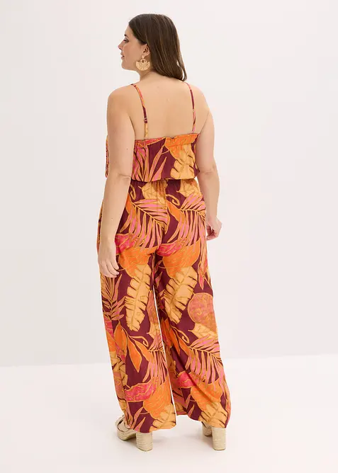 Gedessineerde jumpsuit van soepele viscose, bonprix