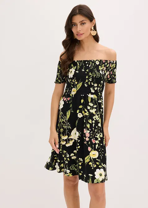 Carmen jurk in een zachte viscosemix, bonprix