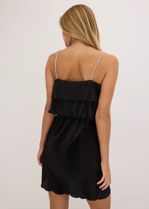 Jersey jurk met pliss&eacute;, bonprix