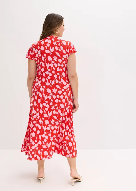 Gebloemde jersey jurk in een zachte viscosemix, bonprix