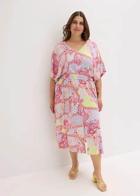 Jersey jurk met kant in een zacht viscosemix, bonprix