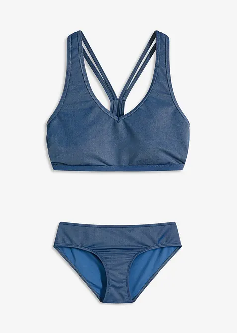 Bralette bikini in jeanslook (2-dlg. set), bonprix